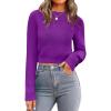 Zeagoo Women’s 2026 Fall Crewneck Cropped Sweater Trendy Long Sleeve Ribbed Knit Pullover Jumper Tops(Dark Purple)