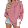 Zeagoo Womens Oversized Hoodies 2025 Fleece Sweatshirts Long Sleeve Pullover with Pocket Fall Winter Outfits Clothes(Deep Pink)