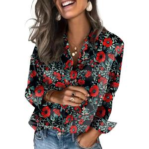 Zeagoo Satin Blouses for Women Silk Button Down Shirts Long Sleeve Business Casual Tops(Crimson Nocturne)