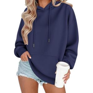 Zeagoo Womens Oversized Hoodies 2025 Fleece Sweatshirts Long Sleeve Pullover with Pocket Fall Winter Outfits Clothes(Blue)