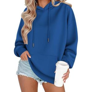Zeagoo Womens Oversized Hoodies 2025 Fleece Sweatshirts Long Sleeve Pullover with Pocket Fall Winter Outfits Clothes(Deep Blue)