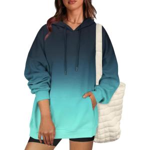 Zeagoo Womens Oversized Hoodies 2025 Fleece Sweatshirts Long Sleeve Pullover with Pocket Fall Winter Outfits Clothes(Purple Gradient)