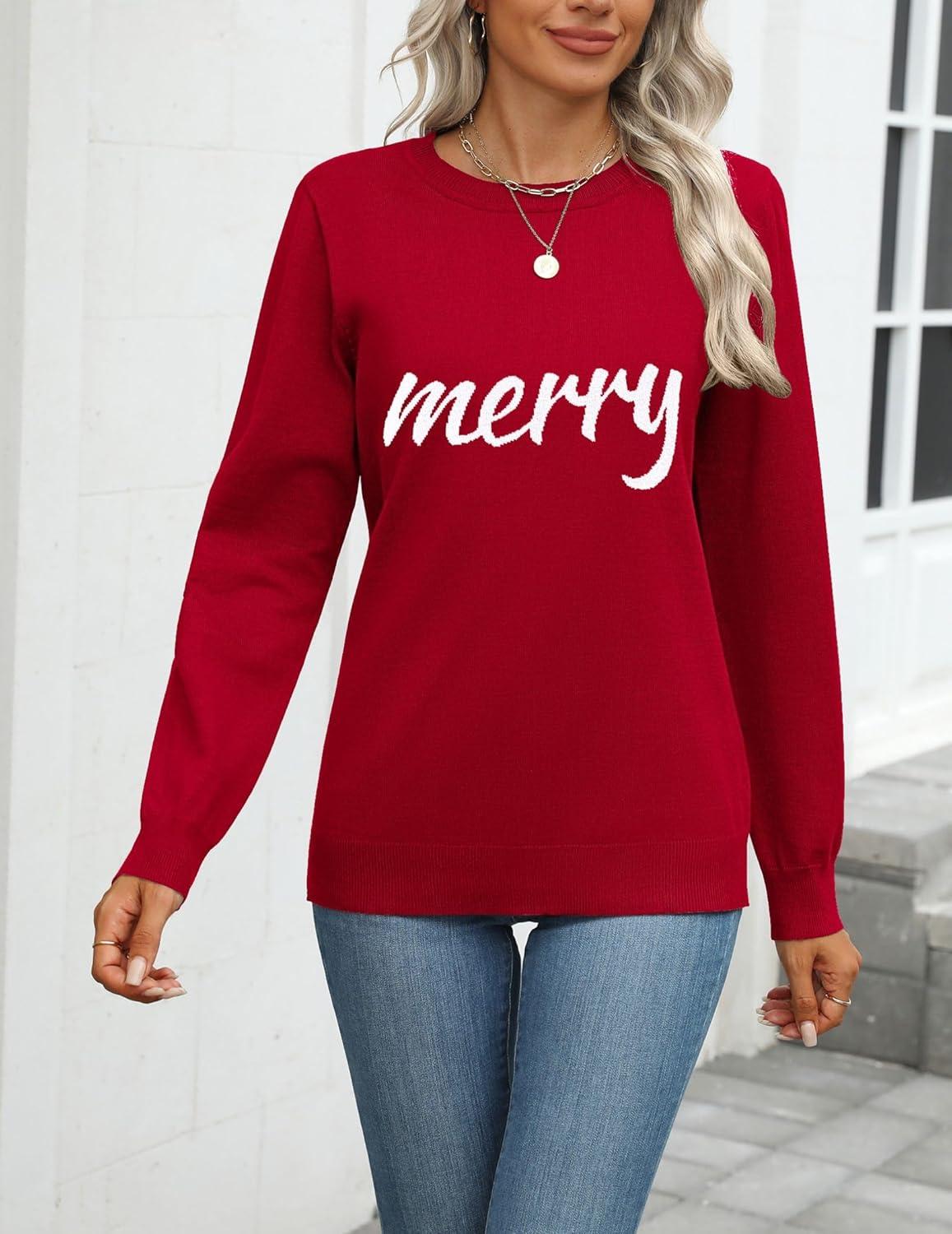 imageZeagoo Womens 2026 Fall Sweaters Long Sleeve Tops Classic Crew Neck Pullover Sweaters Loose Dressy Casual Basic ClothesChristmassd518