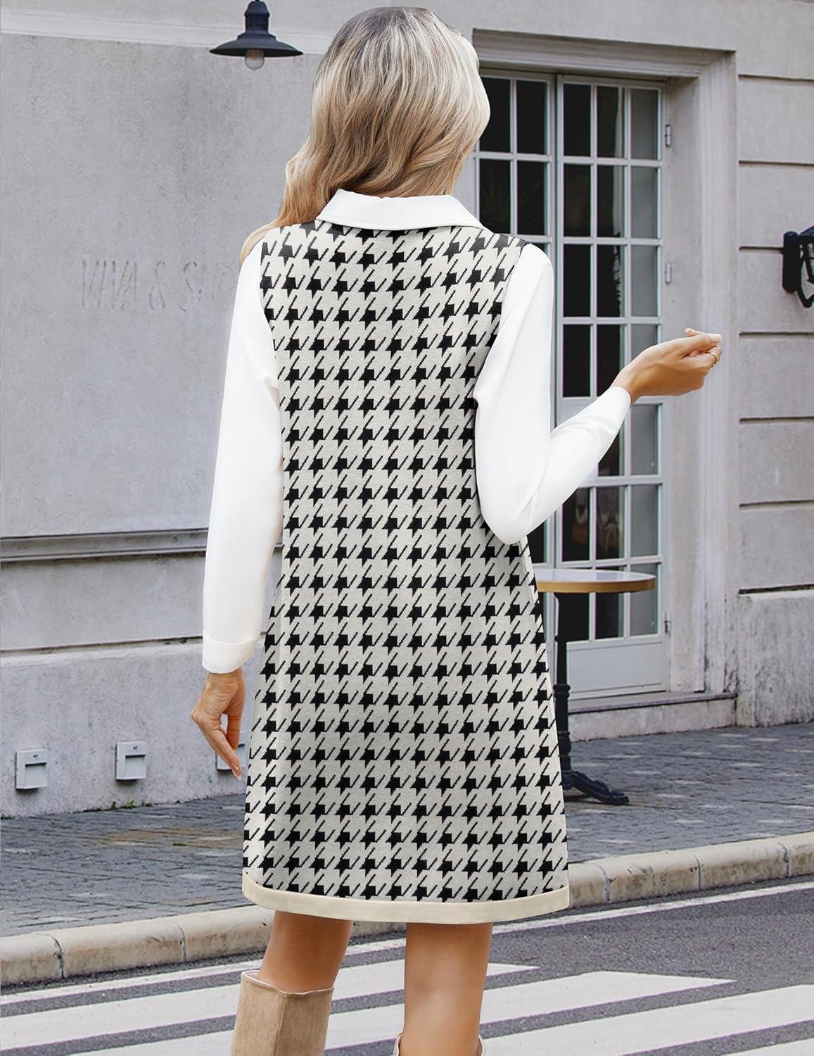 imageZeagoo Womens Sweater Vest Dresses for Women 2025 V Neck Sleeveless Knit Pullover Sweater with Pockets Fall Winter OutfitsJh466