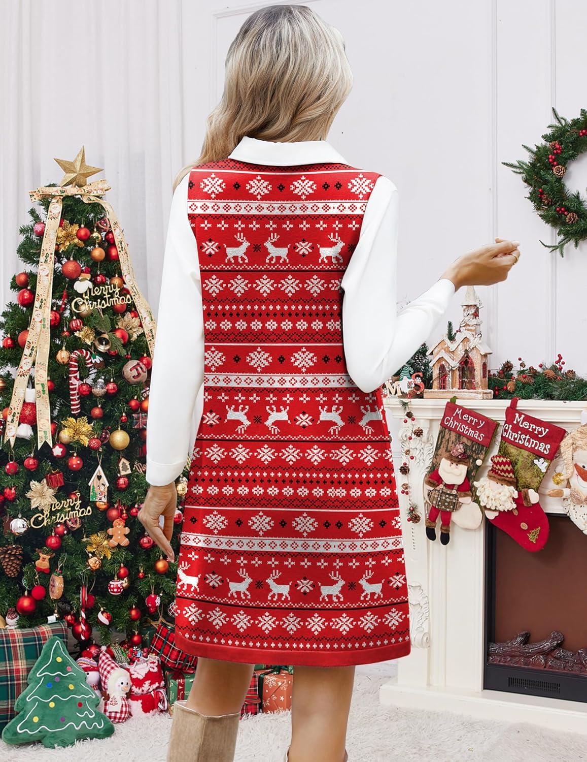 imageZeagoo Womens Sweater Vest Dresses for Women 2025 V Neck Sleeveless Knit Pullover Sweater with Pockets Fall Winter OutfitsSd142