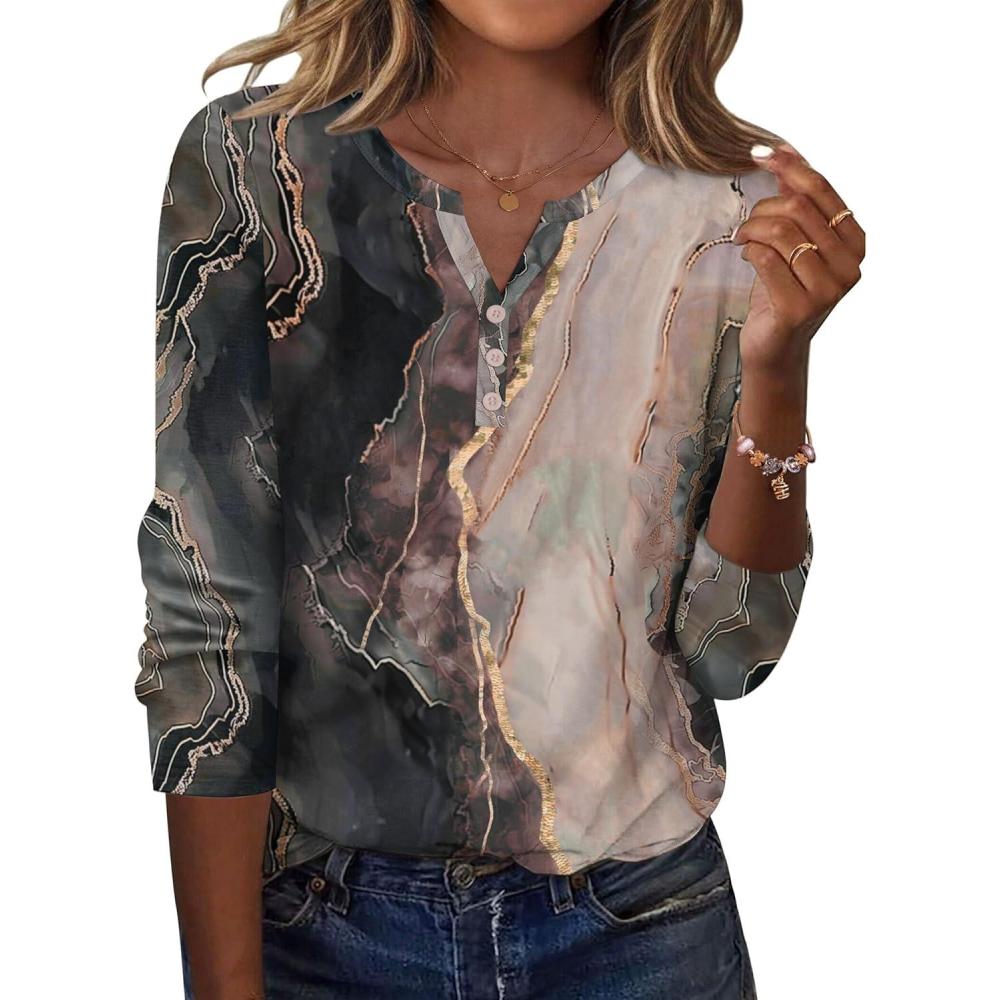 imageZeagoo Long Sleeve Shirts for Women Casual V Neck Fall Tops Dressy Summer Work Blouses ClothesMulticolor 278