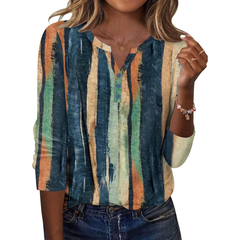 imageZeagoo Long Sleeve Shirts for Women Casual V Neck Fall Tops Dressy Summer Work Blouses ClothesMulticolor 289