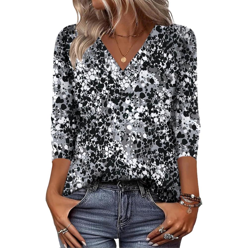 imageZeagoo Women Long Sleeve Tops Dressy Casual V Neck Tshirts Basics Tee 2025 Fall Trendy Clothes S2XLCx273