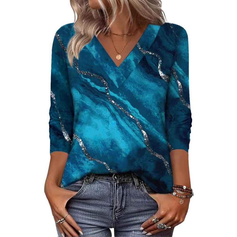 imageZeagoo Women Long Sleeve Tops Dressy Casual V Neck Tshirts Basics Tee 2025 Fall Trendy Clothes S2XLCx287
