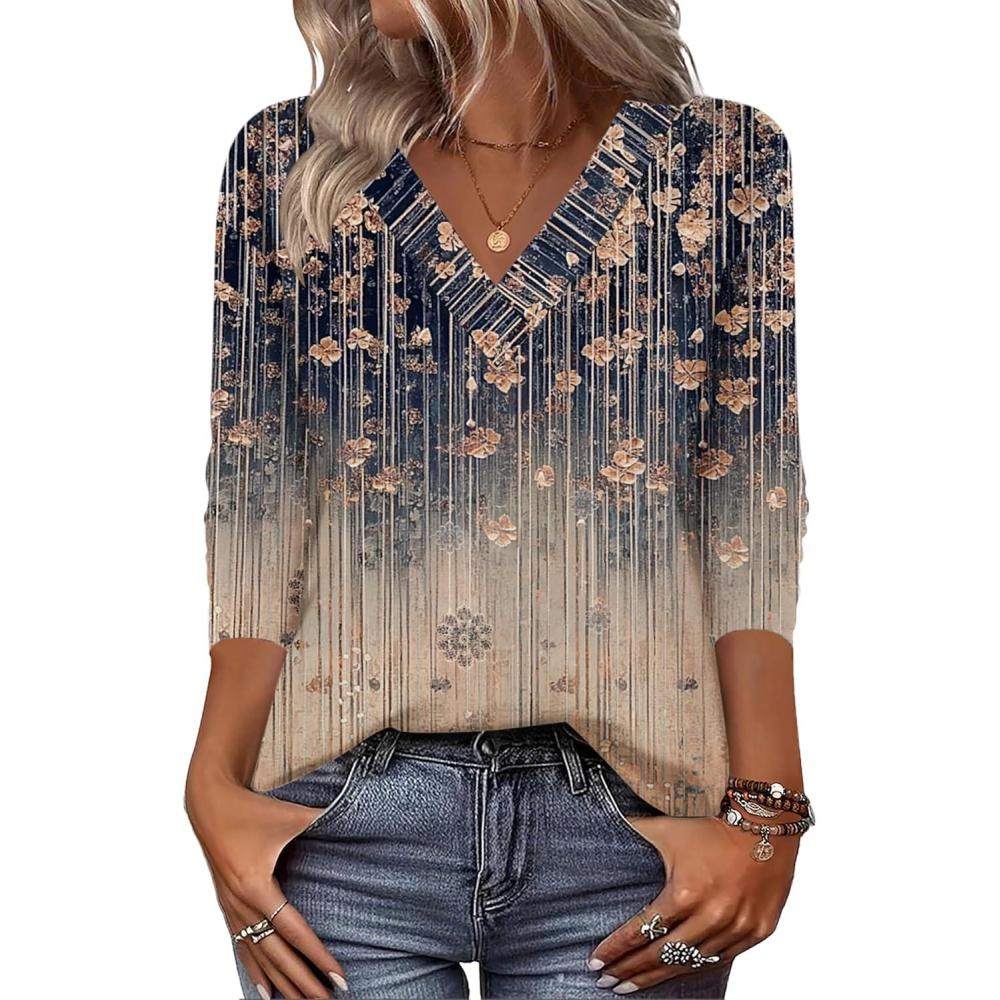 imageZeagoo Women Long Sleeve Tops Dressy Casual V Neck Tshirts Basics Tee 2025 Fall Trendy Clothes S2XLCx311