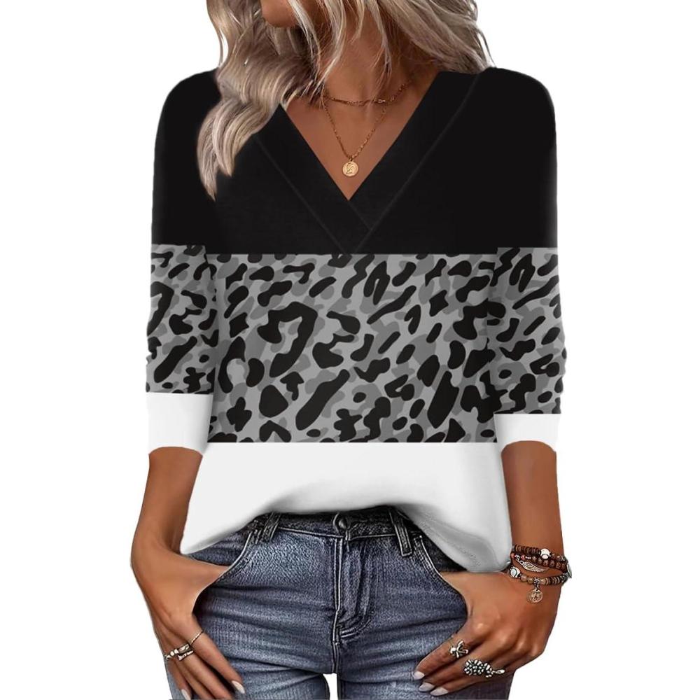 imageZeagoo Women Long Sleeve Tops Dressy Casual V Neck Tshirts Basics Tee 2025 Fall Trendy Clothes S2XLJh519