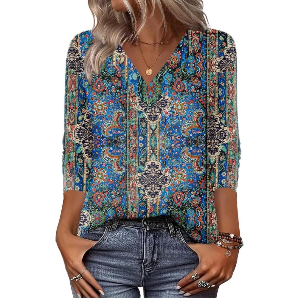 imageZeagoo Women Long Sleeve Tops Dressy Casual V Neck Tshirts Basics Tee 2025 Fall Trendy Clothes S2XLMz779