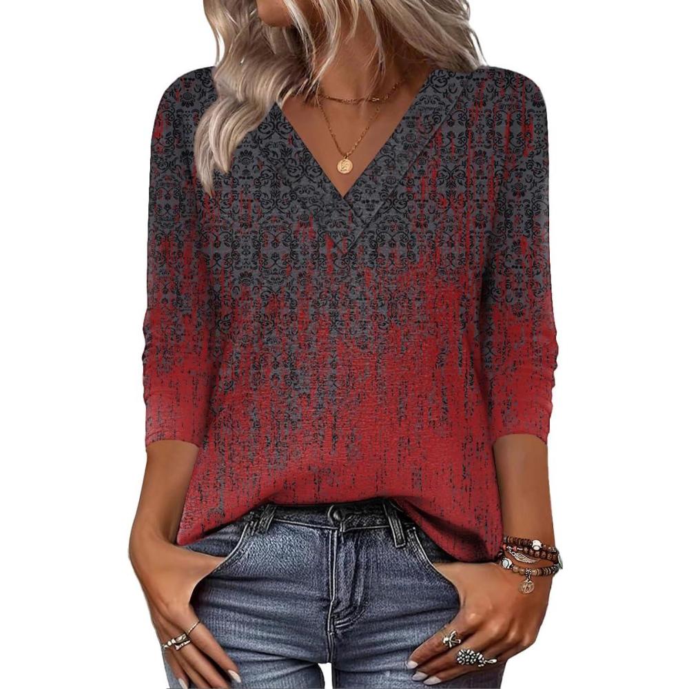 imageZeagoo Women Long Sleeve Tops Dressy Casual V Neck Tshirts Basics Tee 2025 Fall Trendy Clothes S2XLMz838