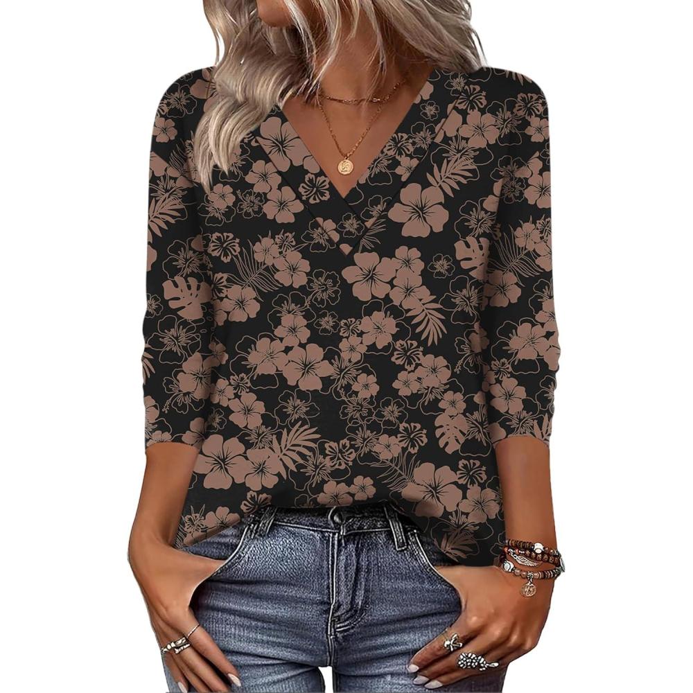 imageZeagoo Women Long Sleeve Tops Dressy Casual V Neck Tshirts Basics Tee 2025 Fall Trendy Clothes S2XLSf209