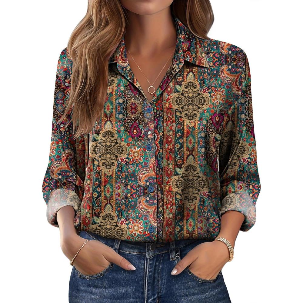 imageZeagoo Womens Tops Long Sleeve Satin Silk Button Down Shirts Casual Business Dressy Blouses Fall ClothesMulticolor 721