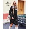 Zeagoo Fall Dresses for Women Long Sleeve Casual Pleated V Neck Dress 2025 A Line Tunic Dress(A-black)