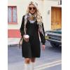 Zeagoo Fall Dresses for Women Long Sleeve Casual Pleated V Neck Dress 2025 A Line Tunic Dress(A-black)
