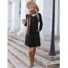 Zeagoo Fall Dresses for Women Long Sleeve Casual Pleated V Neck Dress 2025 A Line Tunic Dress(A-black)