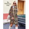 Zeagoo Fall Dresses for Women Long Sleeve Casual Pleated V Neck Dress 2025 A Line Tunic Dress(Chic Printed)