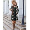 Zeagoo Fall Dresses for Women Long Sleeve Casual Pleated V Neck Dress 2025 A Line Tunic Dress(Halloween Print)