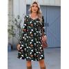 Zeagoo Fall Dresses for Women Long Sleeve Casual Pleated V Neck Dress 2025 A Line Tunic Dress(Halloween Print)