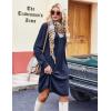 Zeagoo Fall Dresses for Women Long Sleeve Casual Pleated V Neck Dress 2025 A Line Tunic Dress(Navy)