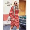 Zeagoo Fall Dresses for Women Long Sleeve Casual Pleated V Neck Dress 2025 A Line Tunic Dress(Xmas Reindeer)