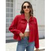 Zeagoo Flannels for Women Cropped Shacket Jacket Fashion Plaid Button Down Shirt 2026 Fall Coat Tops(Tr)