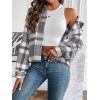 Zeagoo Flannels for Women Cropped Shacket Jacket Fashion Plaid Button Down Shirt 2026 Fall Coat Tops(Ydl10)