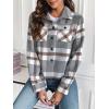 Zeagoo Flannels for Women Cropped Shacket Jacket Fashion Plaid Button Down Shirt 2026 Fall Coat Tops(Ydl10)