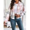 Zeagoo Flannels for Women Cropped Shacket Jacket Fashion Plaid Button Down Shirt 2026 Fall Coat Tops(Ydl11)