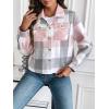 Zeagoo Flannels for Women Cropped Shacket Jacket Fashion Plaid Button Down Shirt 2026 Fall Coat Tops(Ydl11)