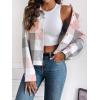 Zeagoo Flannels for Women Cropped Shacket Jacket Fashion Plaid Button Down Shirt 2026 Fall Coat Tops(Ydl11)