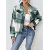Zeagoo Flannels for Women Cropped Shacket Jacket Fashion Plaid Button Down Shirt 2026 Fall Coat Tops(Ydl2)