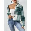 Zeagoo Flannels for Women Cropped Shacket Jacket Fashion Plaid Button Down Shirt 2026 Fall Coat Tops(Ydl2)
