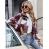 Zeagoo Flannels for Women Cropped Shacket Jacket Fashion Plaid Button Down Shirt 2026 Fall Coat Tops(Ydl3)