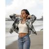 Zeagoo Flannels for Women Cropped Shacket Jacket Fashion Plaid Button Down Shirt 2026 Fall Coat Tops(Ydl4)