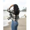Zeagoo Flannels for Women Cropped Shacket Jacket Fashion Plaid Button Down Shirt 2026 Fall Coat Tops(Ydl4)
