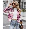 Zeagoo Flannels for Women Cropped Shacket Jacket Fashion Plaid Button Down Shirt 2026 Fall Coat Tops(Ydl5)