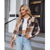 Zeagoo Flannels for Women Cropped Shacket Jacket Fashion Plaid Button Down Shirt 2026 Fall Coat Tops(Ydl7)