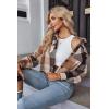 Zeagoo Flannels for Women Cropped Shacket Jacket Fashion Plaid Button Down Shirt 2026 Fall Coat Tops(Ydl7)