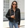 Zeagoo Flannels for Women Cropped Shacket Jacket Fashion Plaid Button Down Shirt 2026 Fall Coat Tops(Z-black)