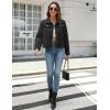 Zeagoo Flannels for Women Cropped Shacket Jacket Fashion Plaid Button Down Shirt 2026 Fall Coat Tops(Z-black)