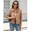 Zeagoo Flannels for Women Cropped Shacket Jacket Fashion Plaid Button Down Shirt 2026 Fall Coat Tops(Z-camel)