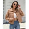 Zeagoo Flannels for Women Cropped Shacket Jacket Fashion Plaid Button Down Shirt 2026 Fall Coat Tops(Z-camel)