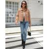 Zeagoo Flannels for Women Cropped Shacket Jacket Fashion Plaid Button Down Shirt 2026 Fall Coat Tops(Z-camel)