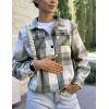 Zeagoo Flannels for Women Cropped Shacket Jacket Fashion Plaid Button Down Shirt 2026 Fall Coat Tops(Z-gw101)