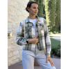 Zeagoo Flannels for Women Cropped Shacket Jacket Fashion Plaid Button Down Shirt 2026 Fall Coat Tops(Z-gw101)