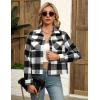 Zeagoo Flannels for Women Cropped Shacket Jacket Fashion Plaid Button Down Shirt 2026 Fall Coat Tops(Z-gw178)