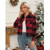 Zeagoo Flannels for Women Cropped Shacket Jacket Fashion Plaid Button Down Shirt 2026 Fall Coat Tops(Z-gw18)